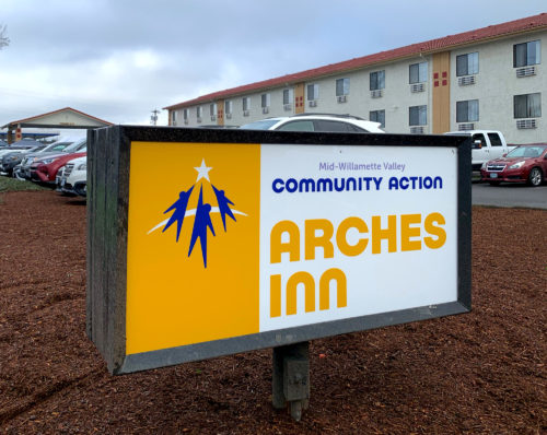 ARCHES Inn Renovation sign