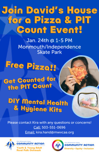 Youth Services Pizza PIT Count flyer